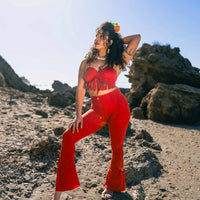 Flare Yoga Pants For Women In Shabby Orange