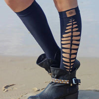 Knee High Leg Warmers In Black