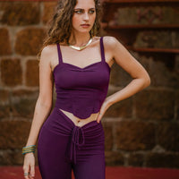 "NILAYA" Yoga Tank Top in Purple Color, Sexy Yoga Clothes