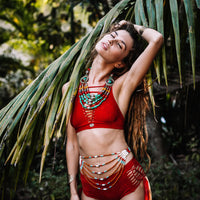Orange High Waisted Bikini Set For Women "NELLY"