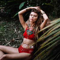 Orange High Waisted Bikini Set For Women "NELLY"
