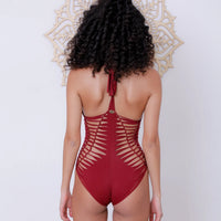 Red One Piece Swimsuit For Women "DORIN" (Lycra Fabric)