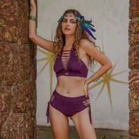 Shabby Purple High Waisted Bikini Set For Women "NELLY"
