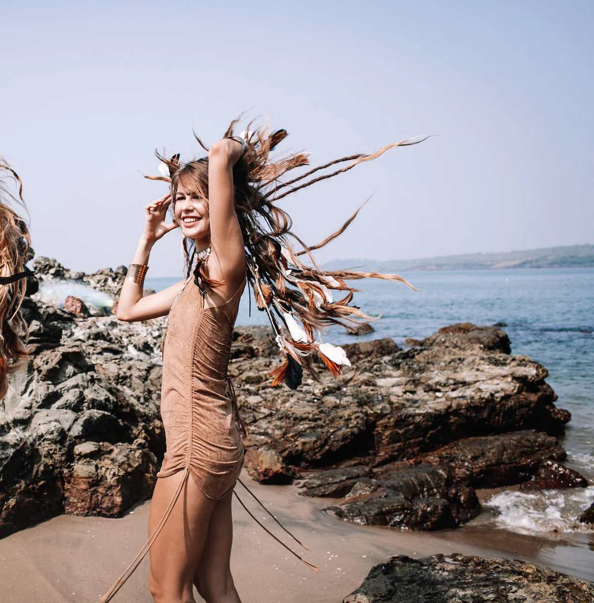beige boho dress Evra Boho Dress main image 1