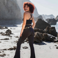 Tie Tank Top in Black, Unique Yoga Clothes "TAMA"
