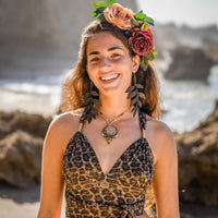 Tie Tank Top in Leopard Print, Unique Yoga Clothes "TAMA"