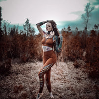 Yoga Leggings For Women In Shabby Terracotta Brown