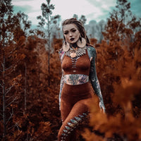 Yoga Leggings For Women In Shabby Terracotta Brown
