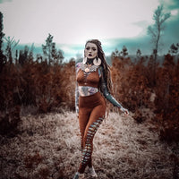 Yoga Leggings For Women In Shabby Terracotta Brown