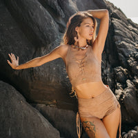 Yoga Tank Top in Shabby Beige, Sexy Yoga Clothes