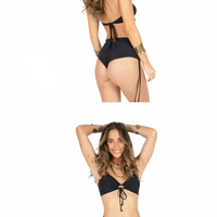 Black Cheeky Booty Bikini Set For Women "ANGIE"
