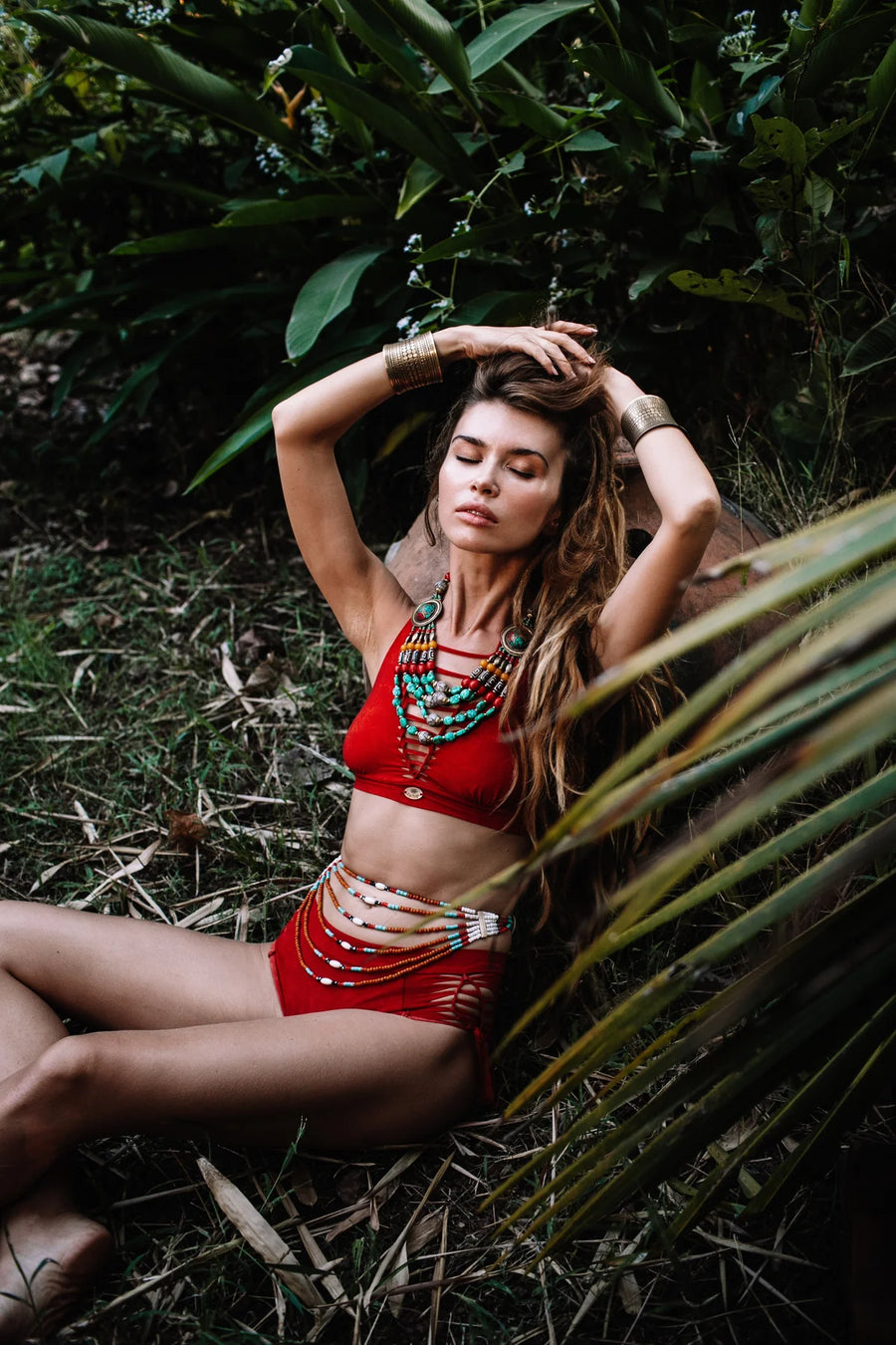 Orange High Waisted Bikini Set For Women "NELLY"
