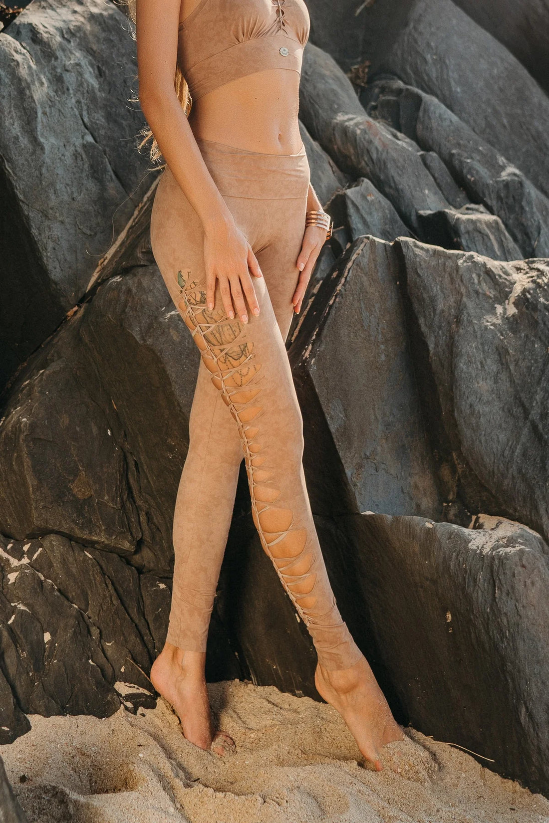 Yoga Leggings For Women In Shabby Beige