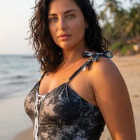 Plus Size - One Piece Swimsuit For Women in Tie Dye Print "CUT" (Lycra Fabric)