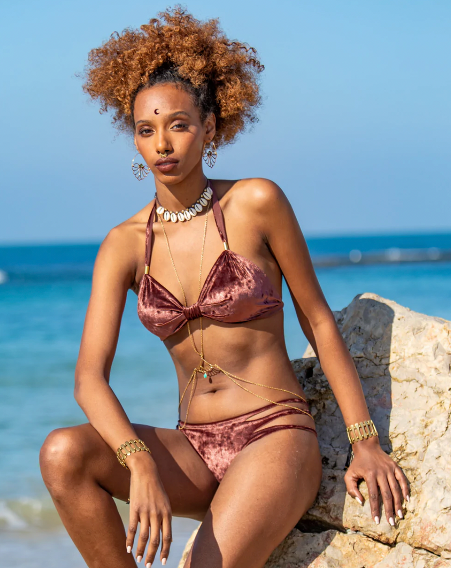 Bronze VELVET Bikini Set For Women