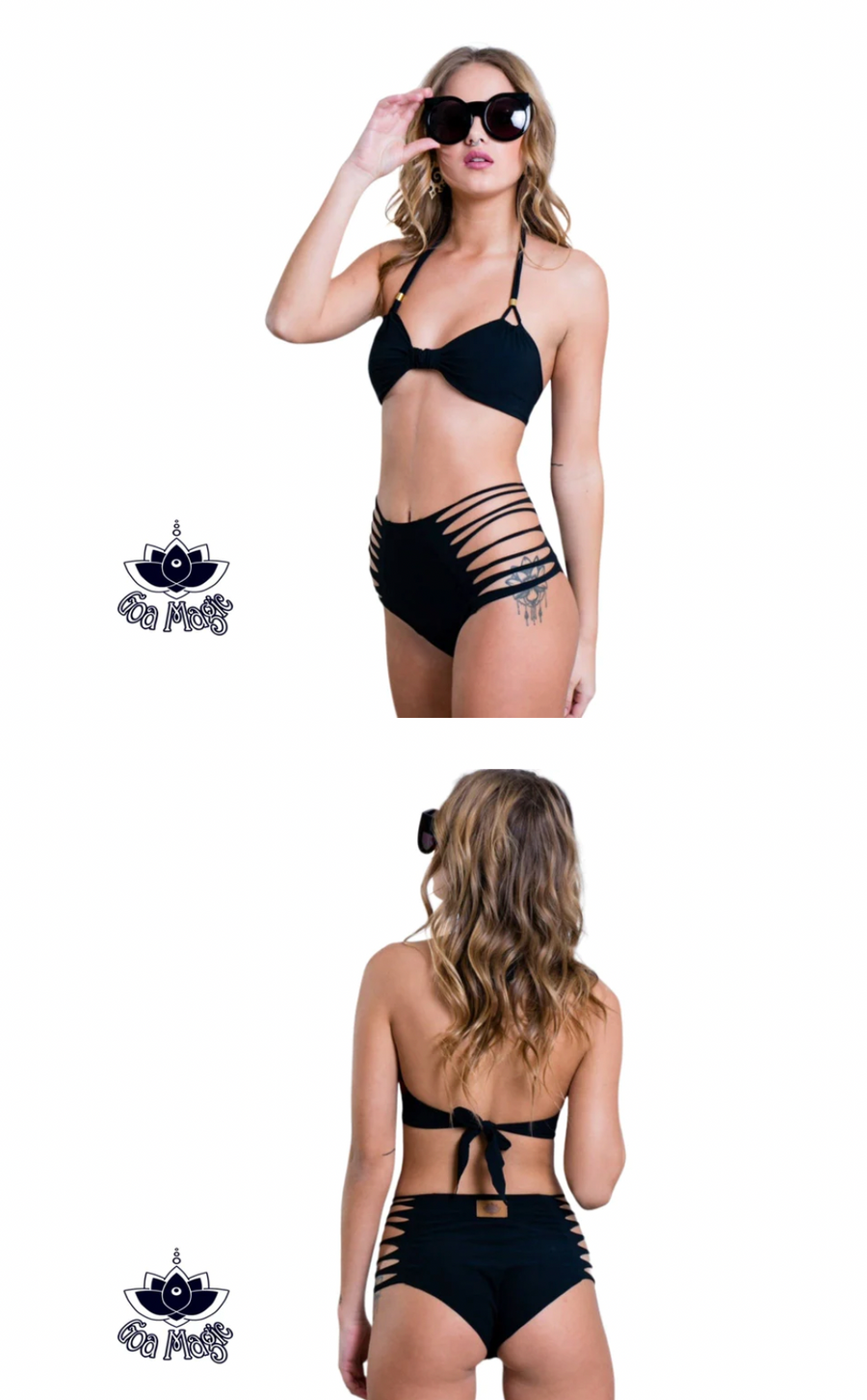 Black High Waisted Bikini Set For Women