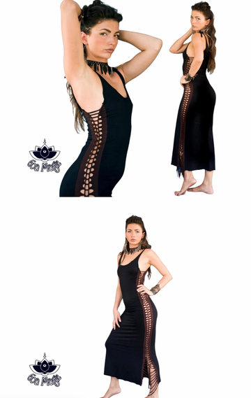 Black Maxi Dress, Long Boho Dress