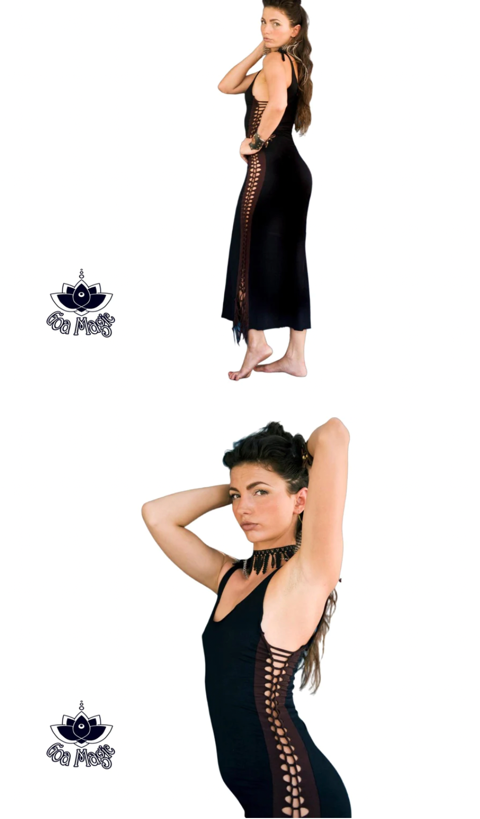 Black Maxi Dress, Long Boho Dress