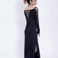 Long Sleeve Black Maxi Dress, Pixie Dress