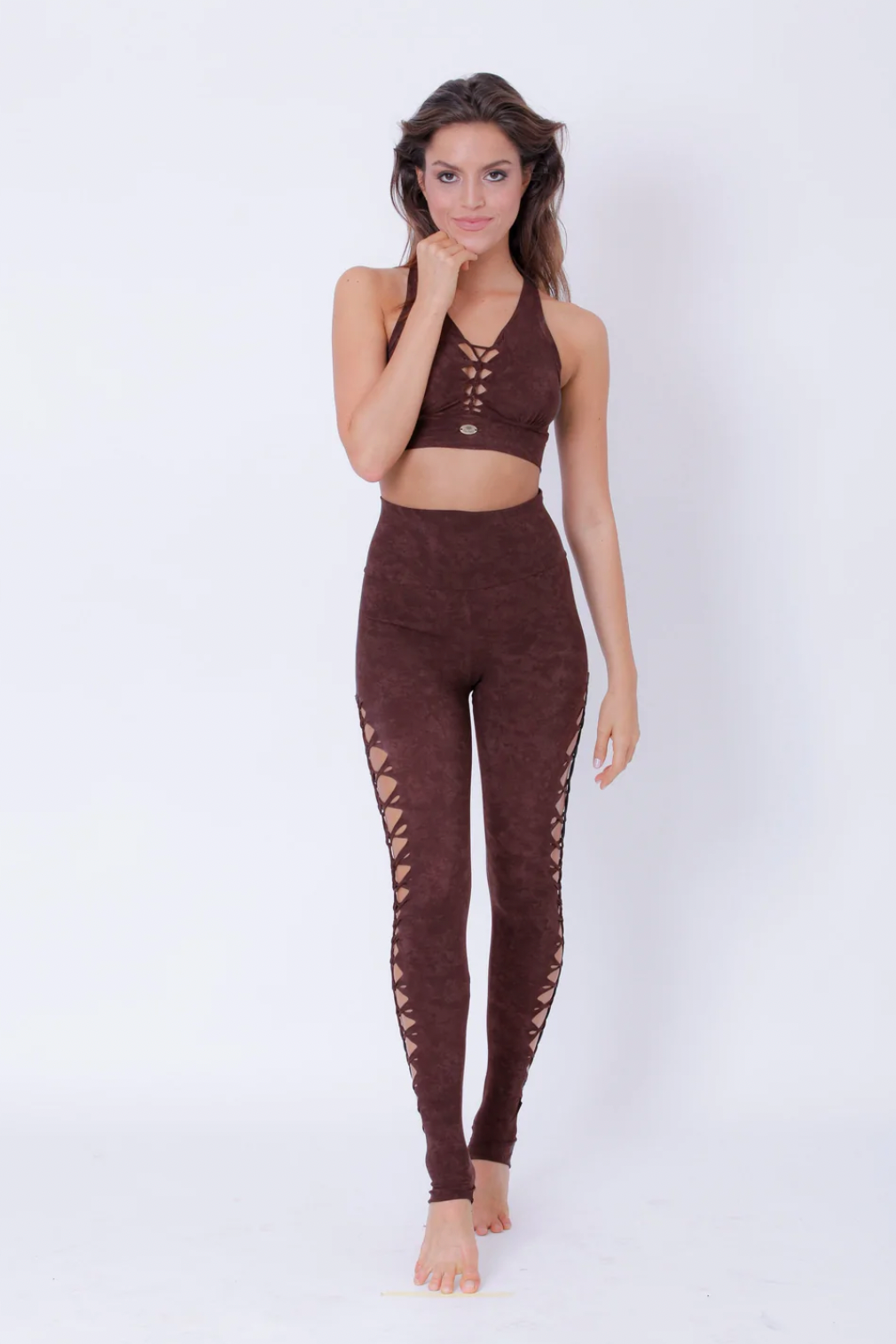 Yoga Leggings For Women In Shabby Dark Brown