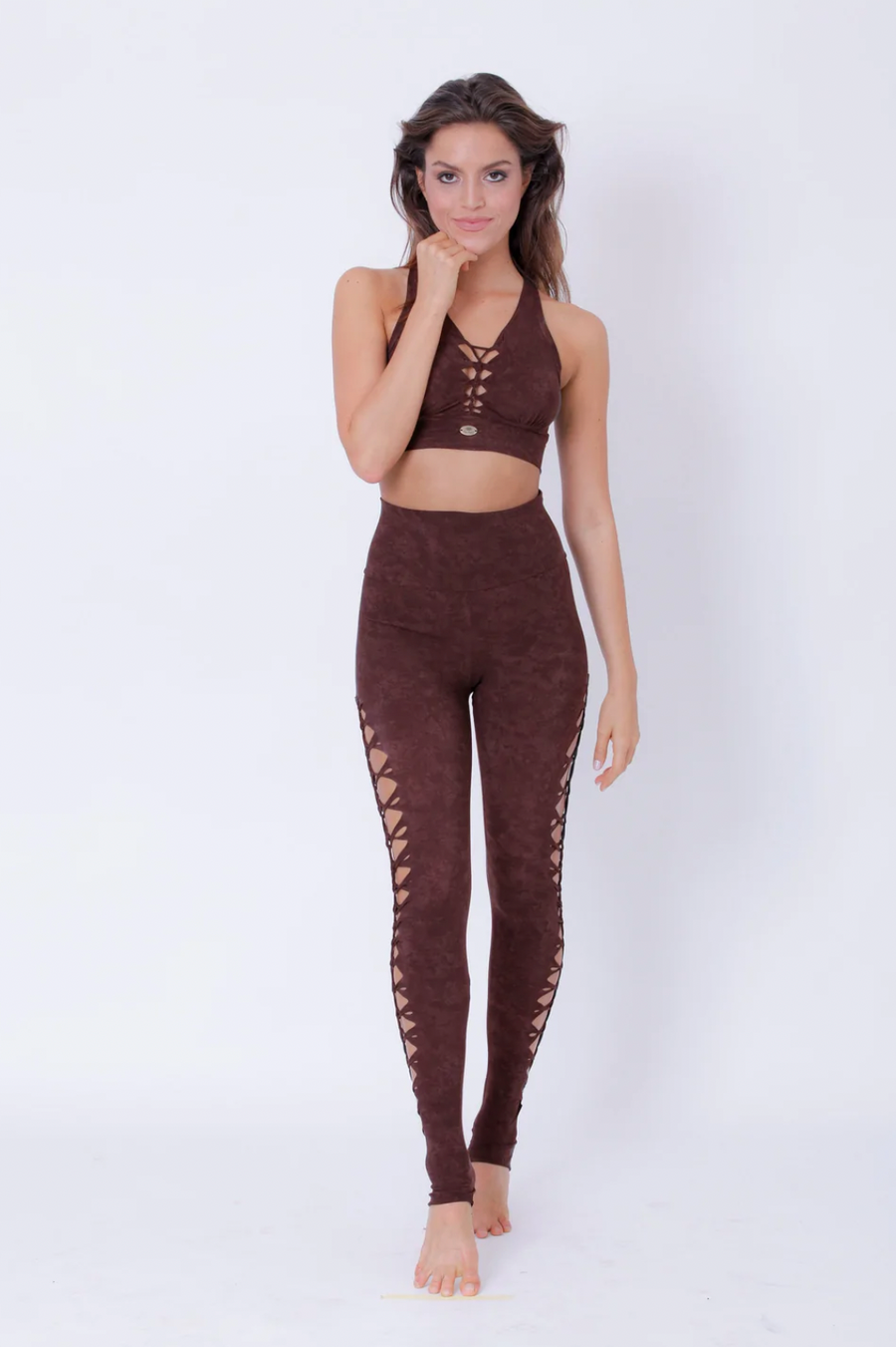 Yoga Leggings For Women In Shabby Dark Brown