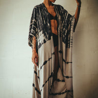 IBIZA TYE-DYE KIMONO - SHADES OF GRAY