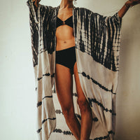 IBIZA TYE-DYE KIMONO - SHADES OF GRAY