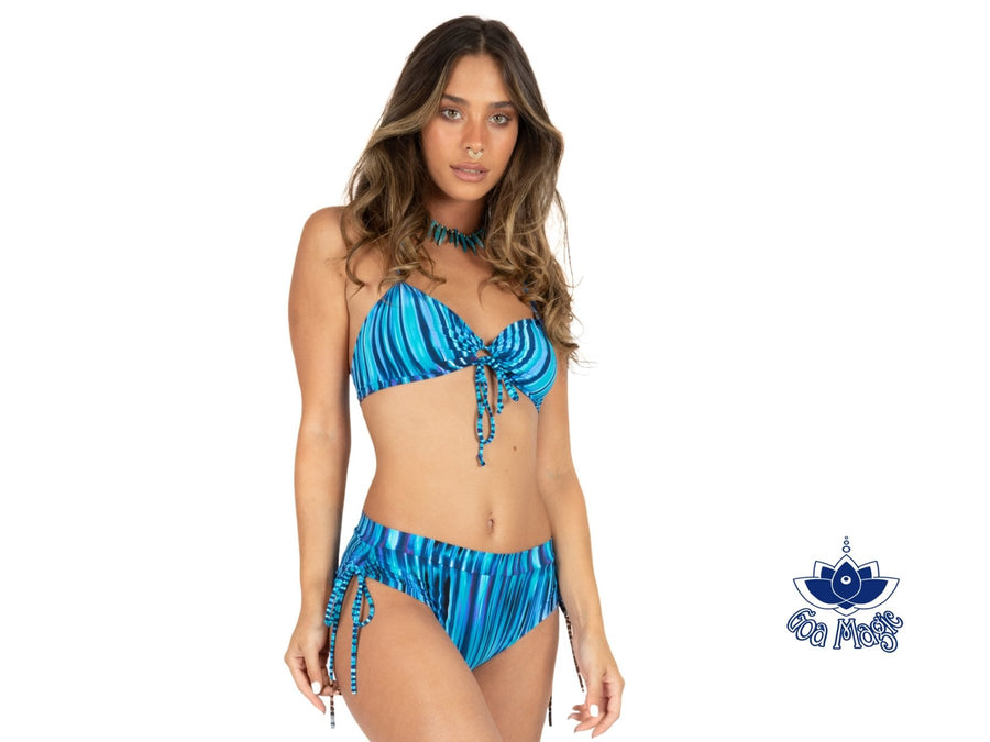 Printed Turquoise Cheeky Booty Bikini Set For Women "ANGIE"