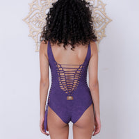 Shabby Purple One Piece Swimsuit For Women "DELI" (Lycra Fabric)